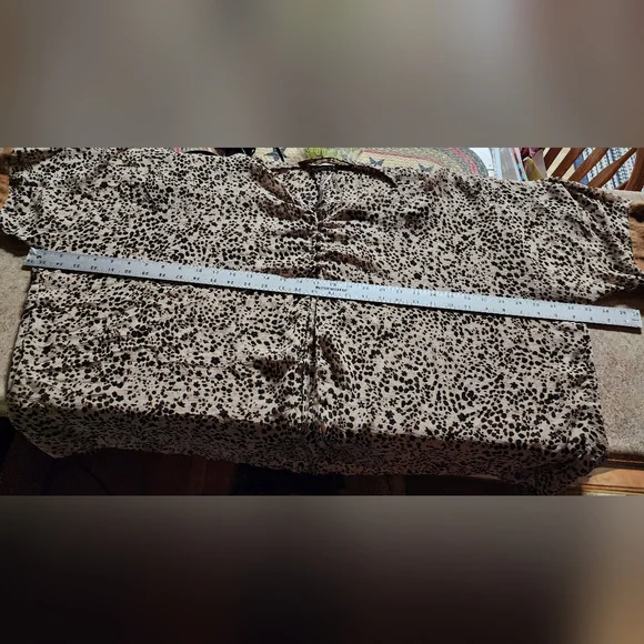 Intimately By Free People Animal Print Sheer Blouse Size S - Picture 2 of 10